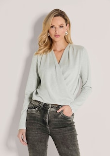 Glanzvolles Shirt im Wickel-Look thumbnail 2