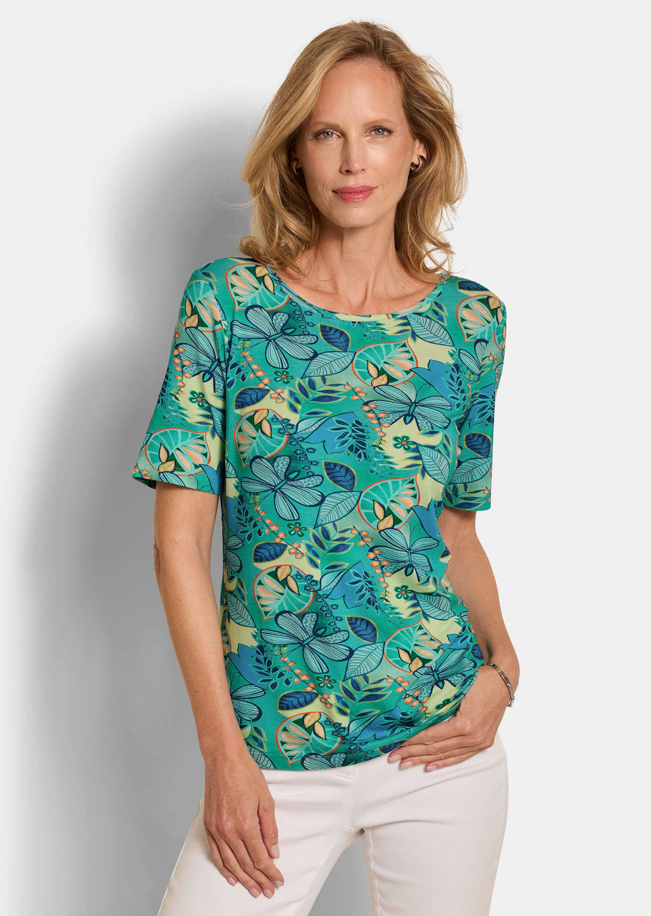 Jersey shirt met boothals