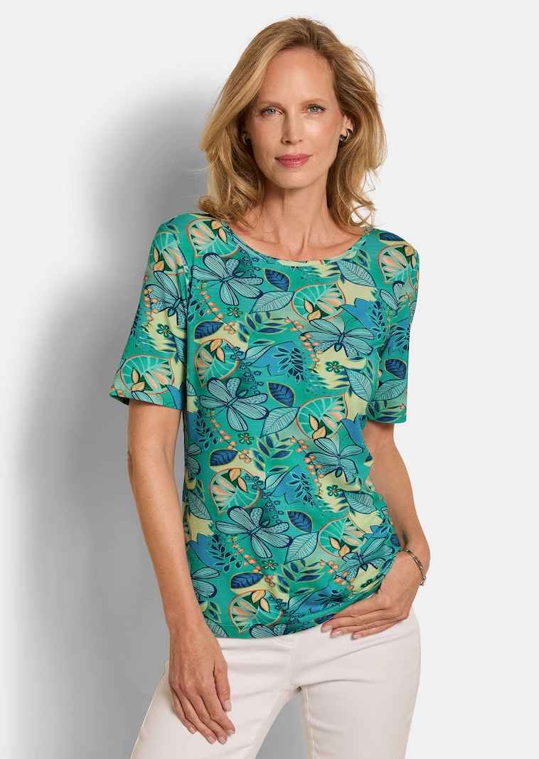 Jersey shirt met boothals