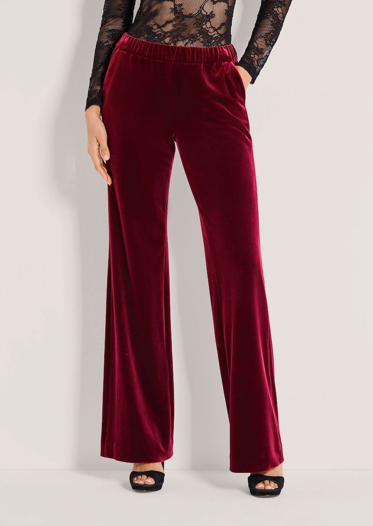 Pantalon large en velours à enfiler
