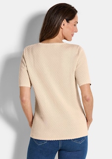 Halbarm-Pullover mit Pünktchenmuster thumbnail 3
