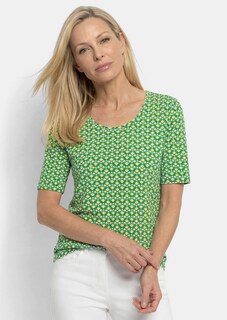 Viskoseshirt mit geometrischem Minimal-Print thumbnail 7