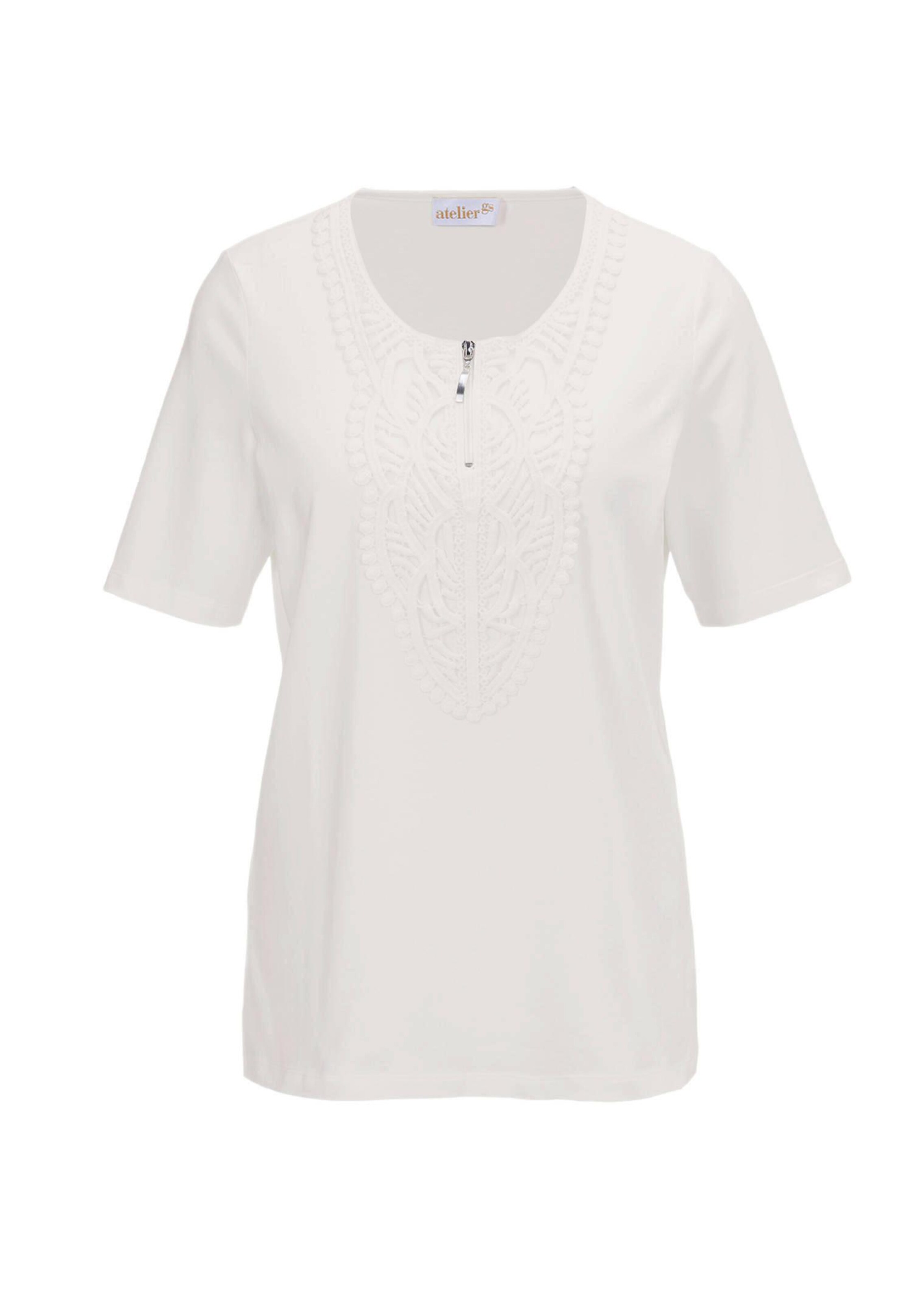 Shirt met ronde hals en gehaakt kant thumbnail 4
