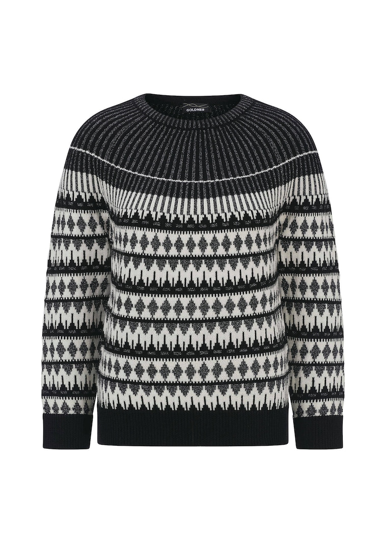 Norwegerpullover mit glitzerndem Lurex