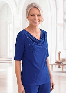 Shirt met watervalhals en glittersteentjes thumbnail 7