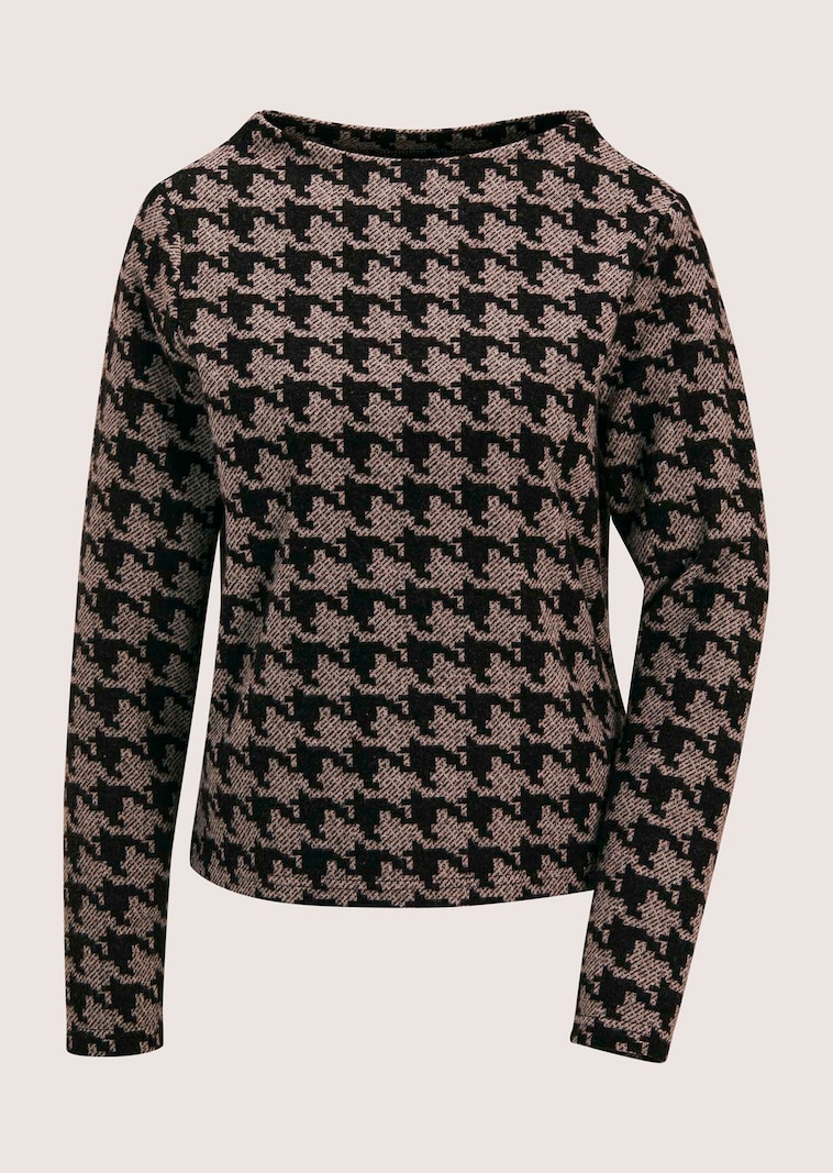 Sweatshirt met pied-de-poule-motief