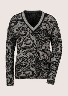 Pull jacquard avec encolure en V thumbnail 7