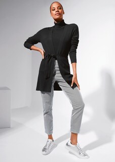 Lange Strickjacke mit Bindeband thumbnail 1
