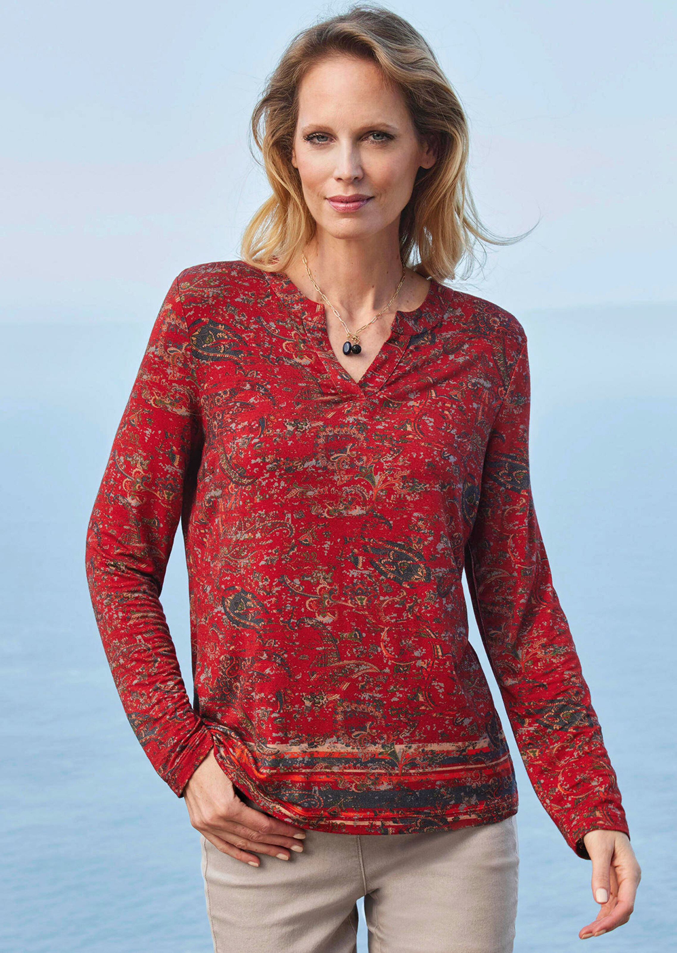 T-shirt à manches longues et motif cachemire thumbnail 7