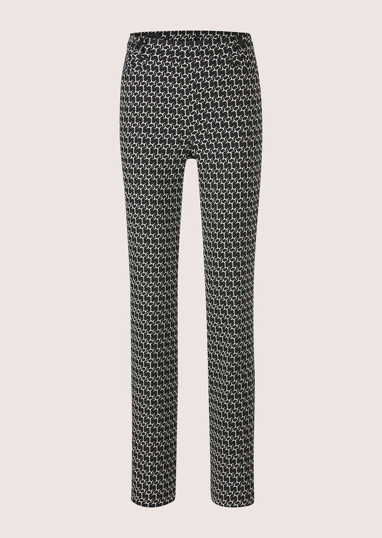 Printed pull-on trousers with a subtly flared leg