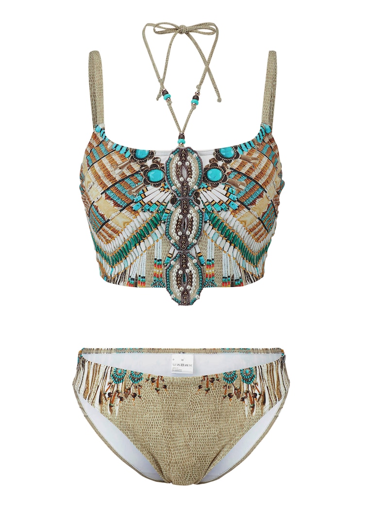 Bandeau-Bikini mit Neckholder