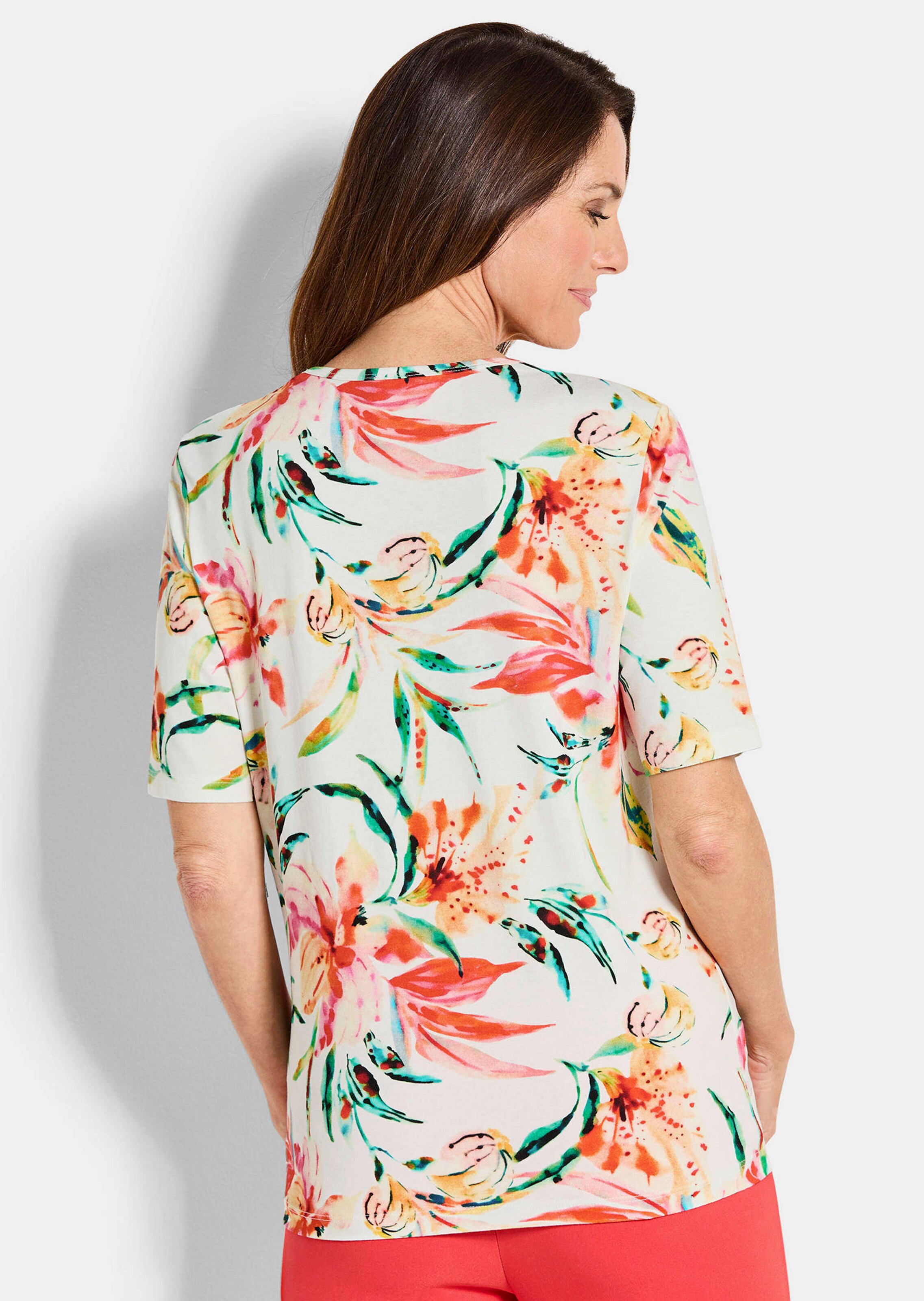 Jersey shirt met bloemen thumbnail 3