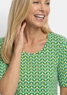 Viskoseshirt mit geometrischem Minimal-Print thumbnail 5