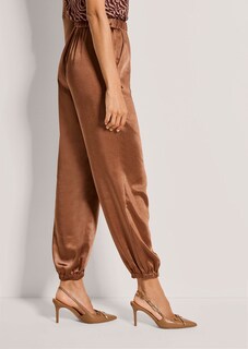Pantalon en satin à taille élastiquée thumbnail 5