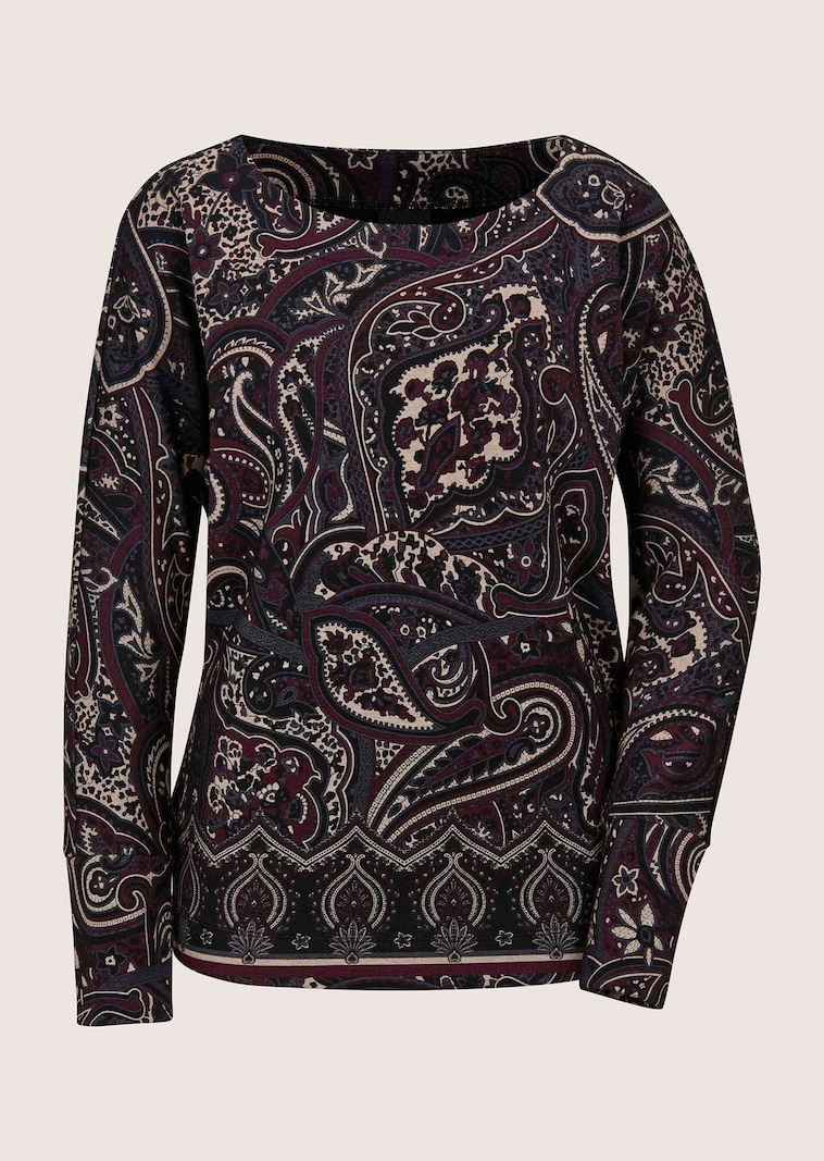 Sweatshirt met paisleyprint en vleermuismouwen