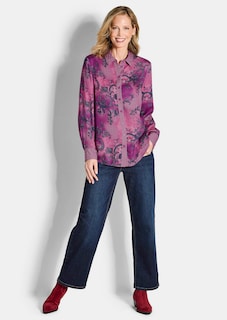 Overhemdblouse van viscose-satijn thumbnail 2