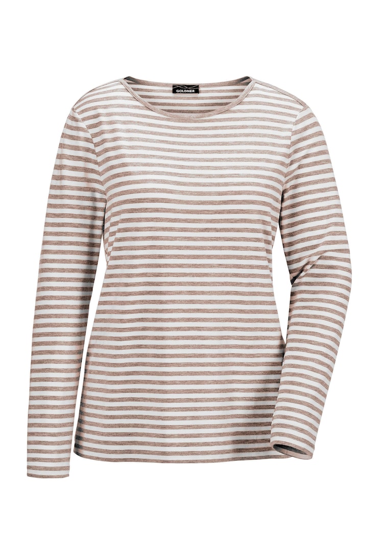 T-shirt rayé à encolure bateau
