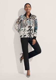 Sweatjack met opstaande kraag en animalprint thumbnail 3