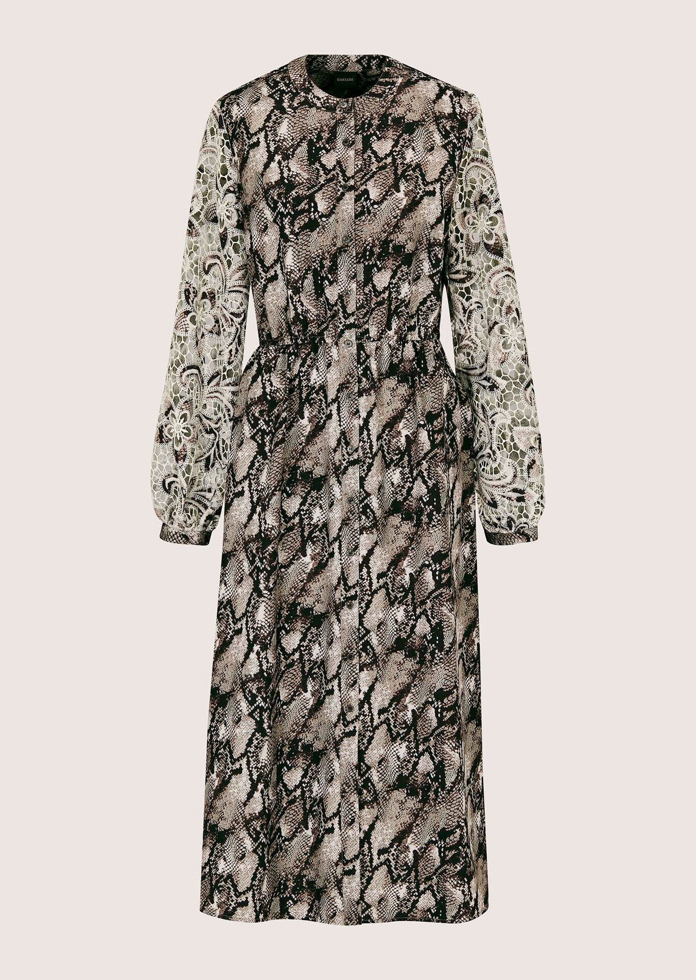 Robe à imprimé serpent et manches en dentelle