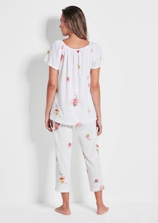 Pyjama à manches coudes avec imprimé fleuri thumbnail 3
