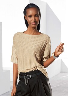 Halbarm-Pullover mit glanzvollem Finish thumbnail 1