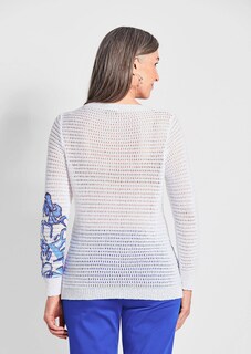 Ajour pullover met print thumbnail 3