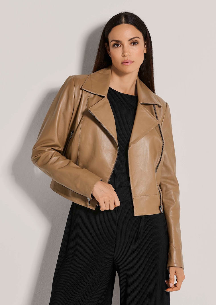 Biker-Jacke aus Lammnappa-Leder