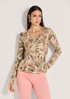 V-Pullover mit Floral-Print thumbnail 2