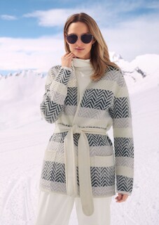 Verschlusslose Strickjacke mit Bindeband thumbnail 1