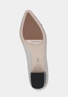 Leren pumps in vlechtlook met blokhak thumbnail 3
