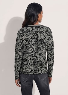 Pull jacquard avec encolure en V thumbnail 4