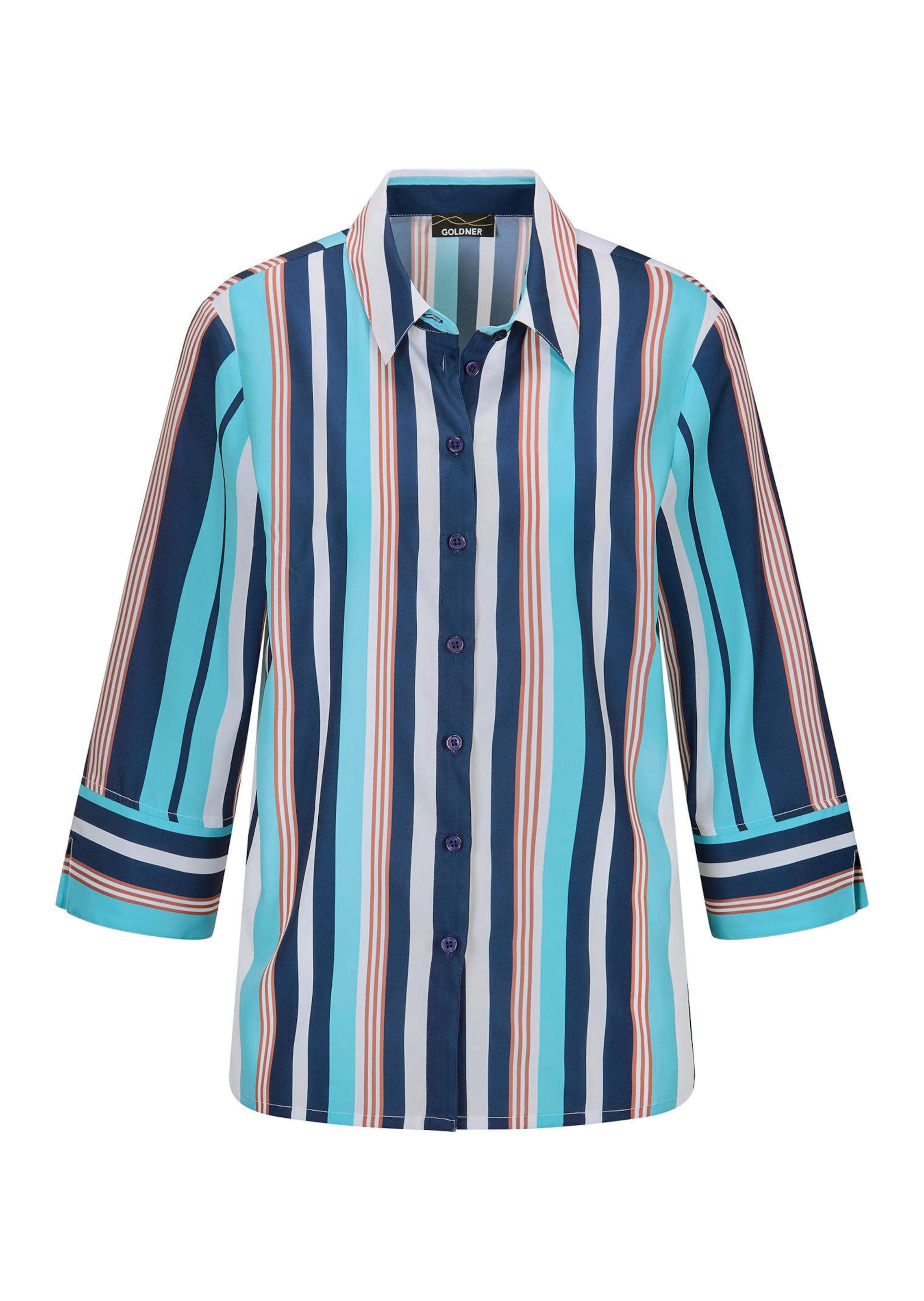 Onderhoudsarme overhemdblouse met strepen