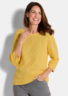 Katoenen pullover met 3/4-mouwen thumbnail 1