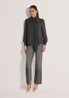 Chiffon blouse with stand-up collar and tie bow thumbnail 3