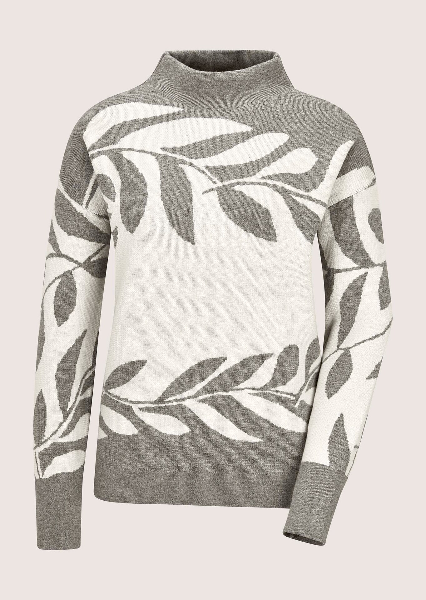Pull jacquard à motif floral