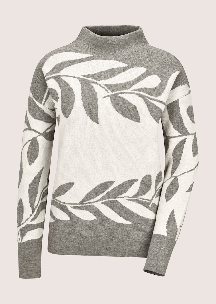 Jacquard jumper with floral pattern