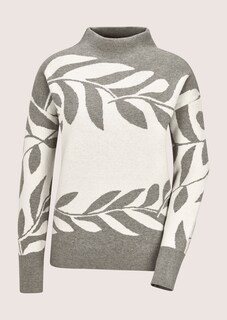 Pull jacquard à motif floral thumbnail 7