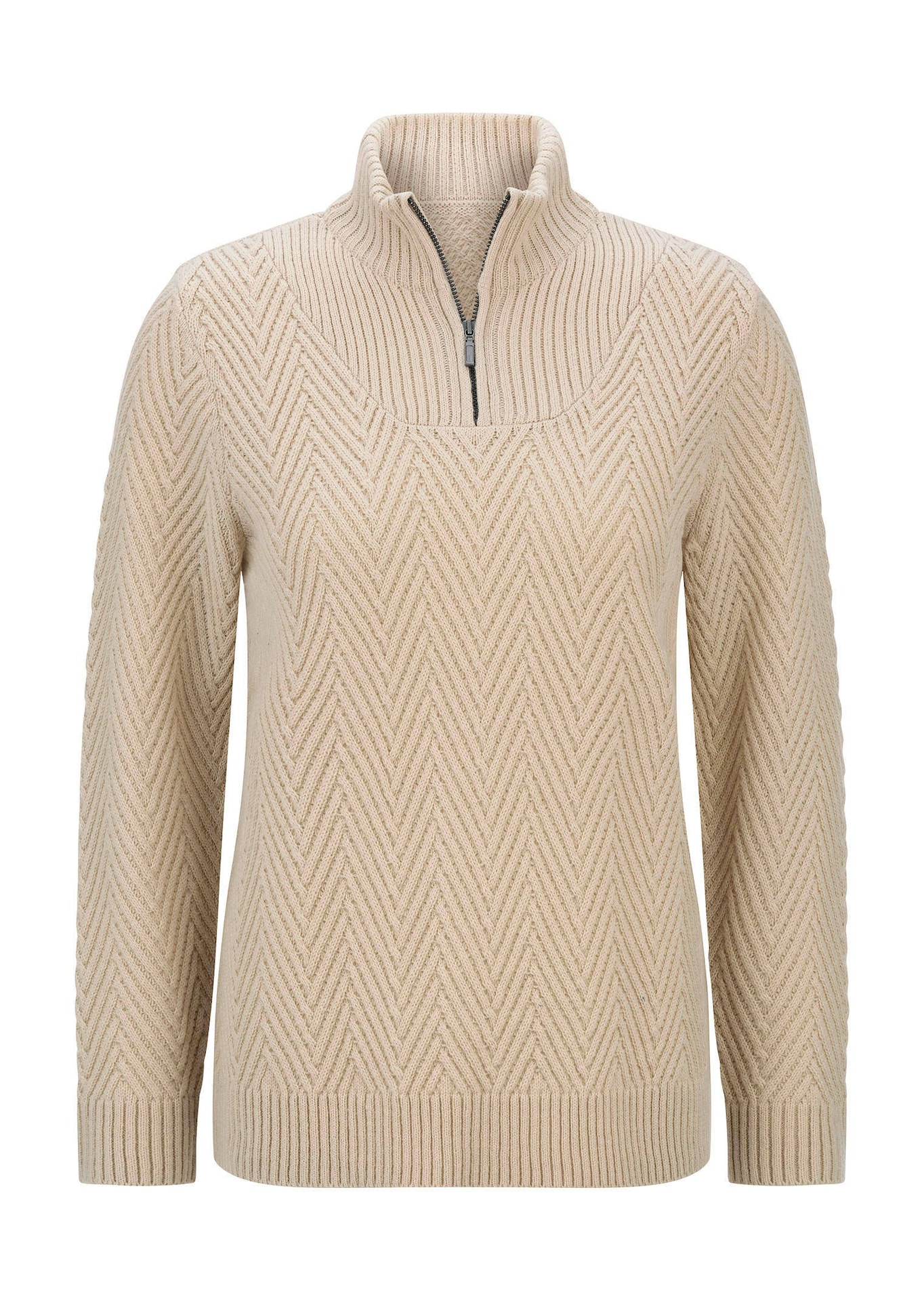 Strickpullover mit Troyer-Kragen