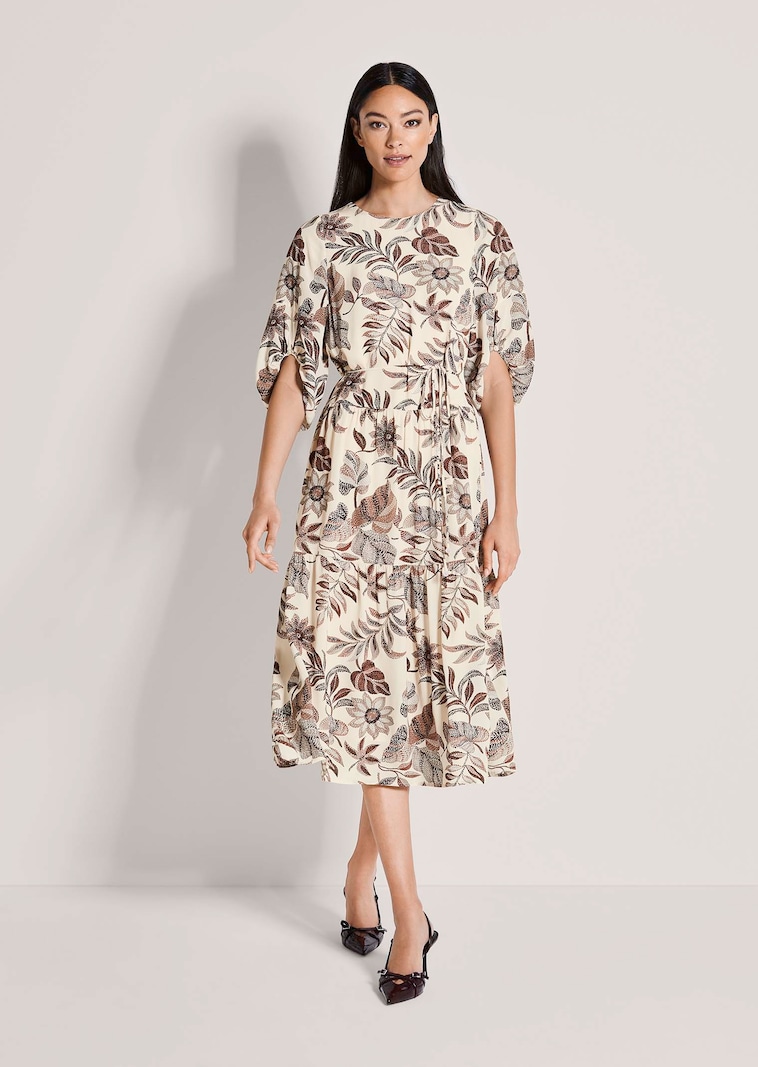 Midi-Kleid mit Puffärmeln