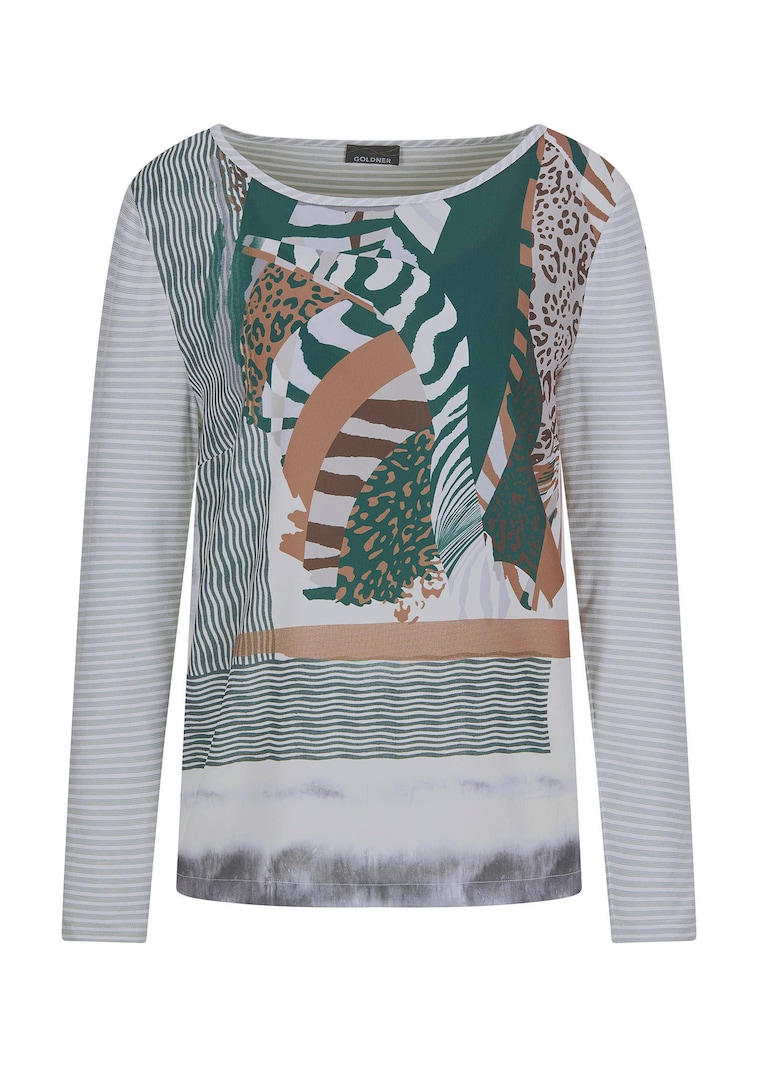 Blusenshirt aus Satin und Viskose-Jersey