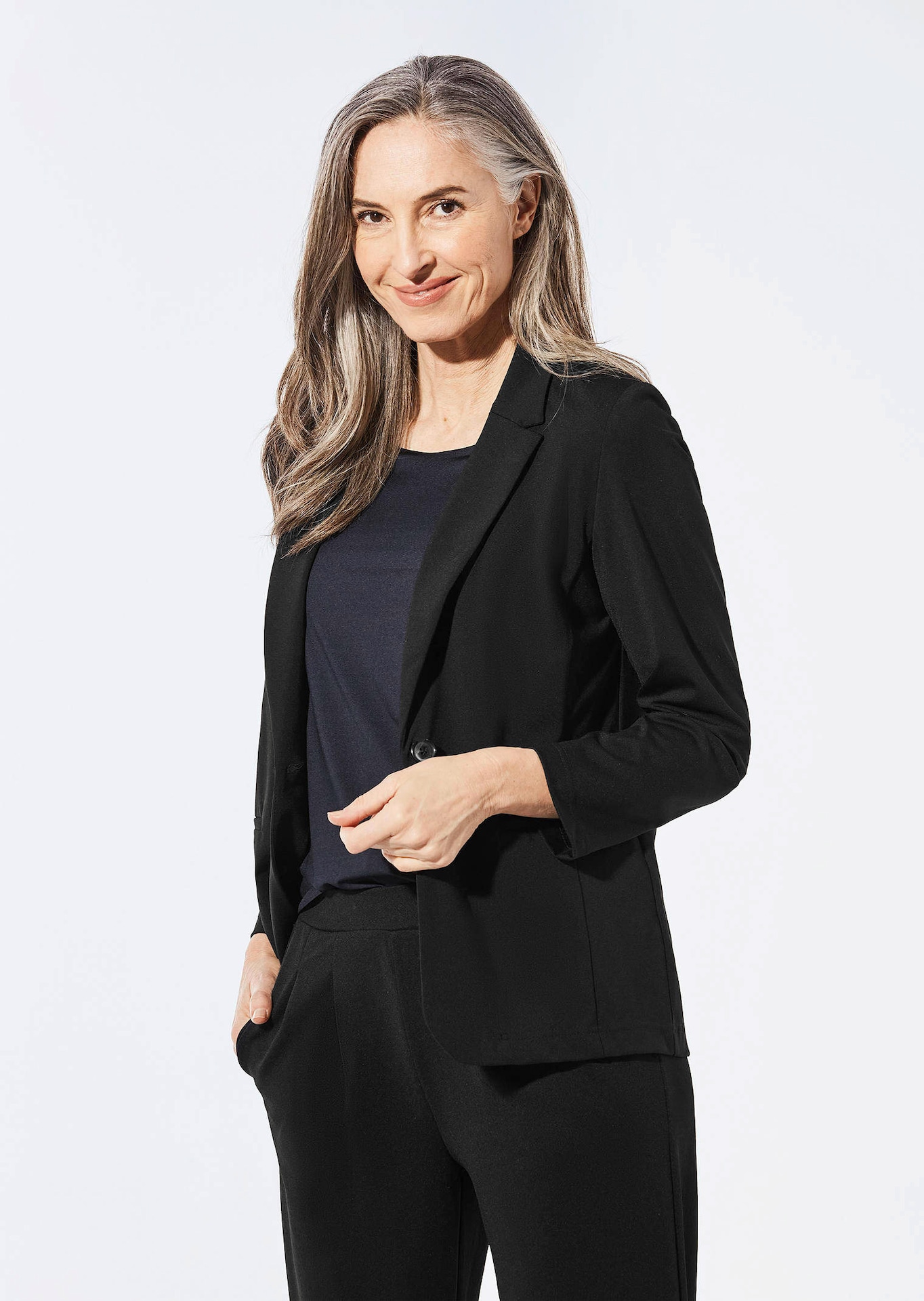 Lichte jersey blazer met uitstekende bewegingsvrijheid
