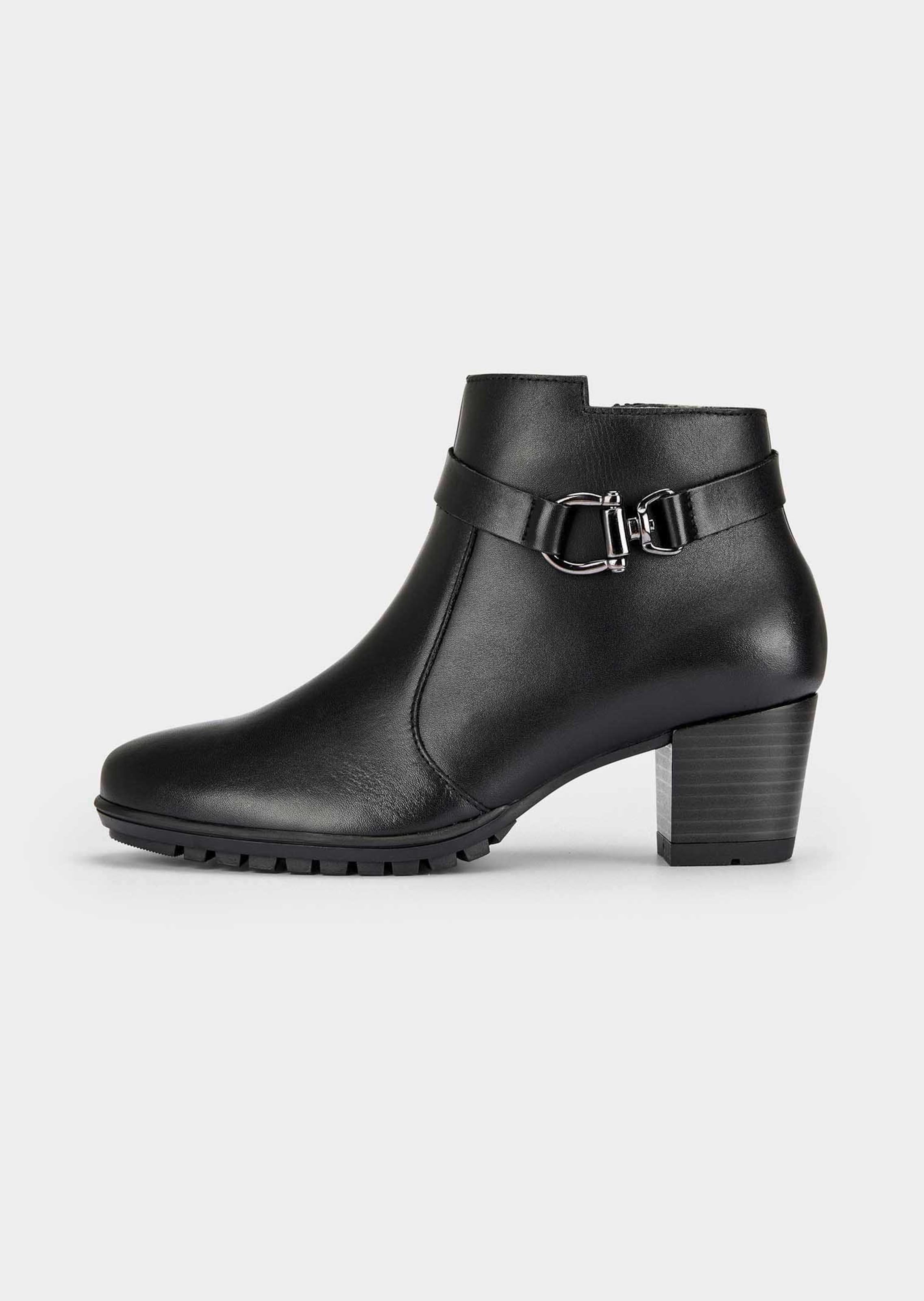 Bottines en cuir lisse avec élément décoratif