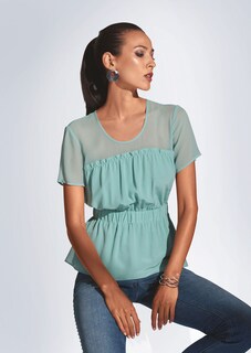 Halbarm-Bluse aus Seide thumbnail 1