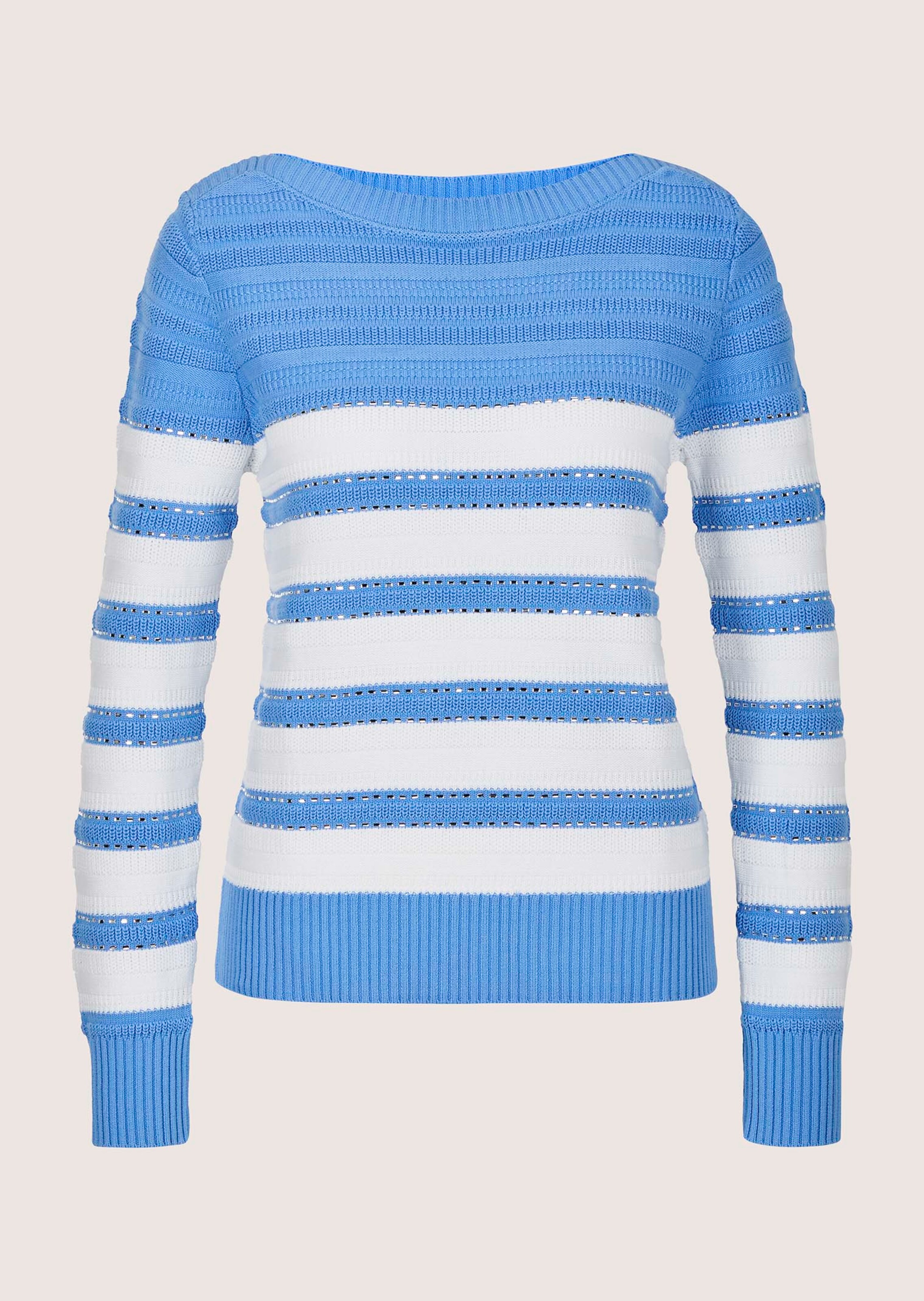 Gestreifter Pullover mit Pailletten