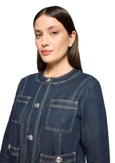 Veste en jean féminine, sans col thumbnail 4