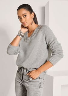 V-Pullover mit Kaschmir und Seide thumbnail 5