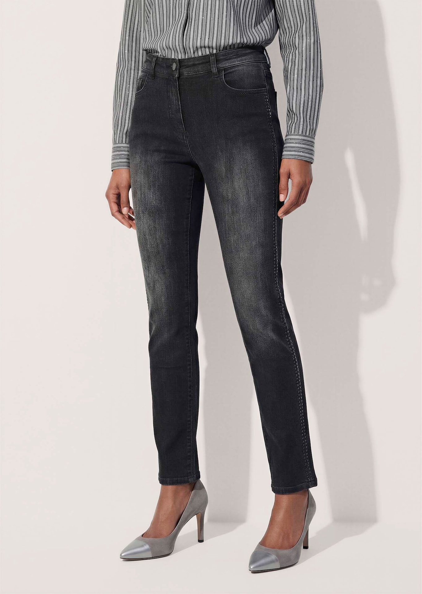 Slim jeans with rhinestone embellishment