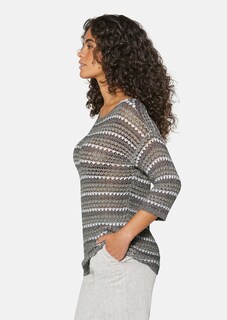 Ajour-Pullover mit Glanzgarn-Effekten thumbnail 5