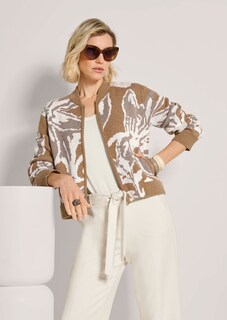 Tricot blouson met jacquard bloemendessin thumbnail 5