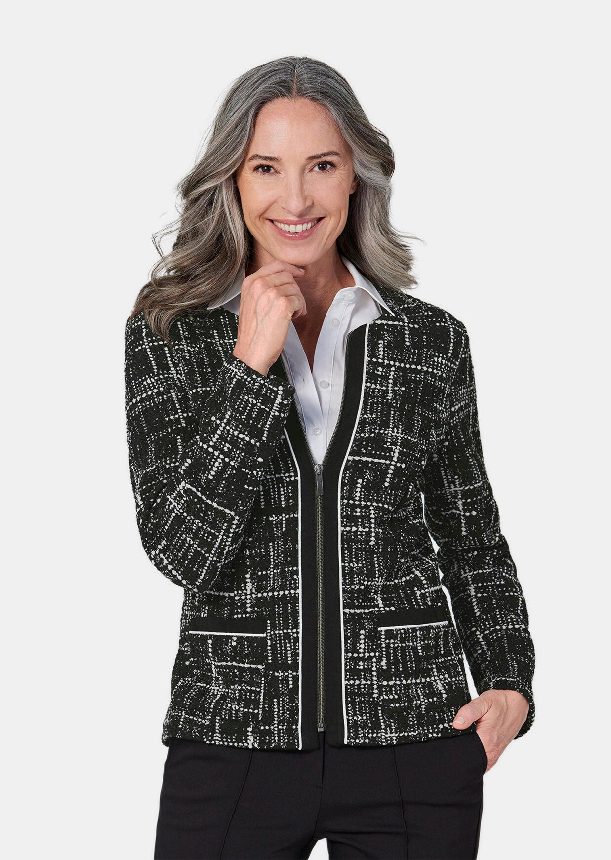 Licht jasje van jersey jacquard